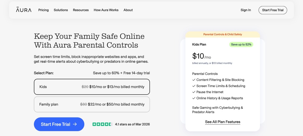 Aura Parental Controls